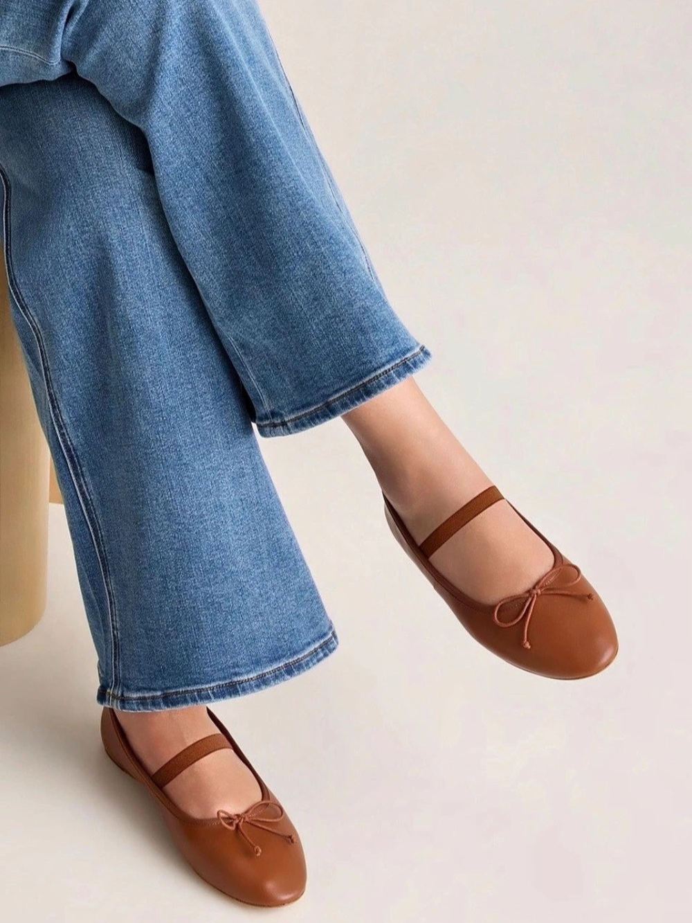 Quince Italian Leather Mary-Jane Ballet Flat Mary Jane Ballet Flat Brown US 10
